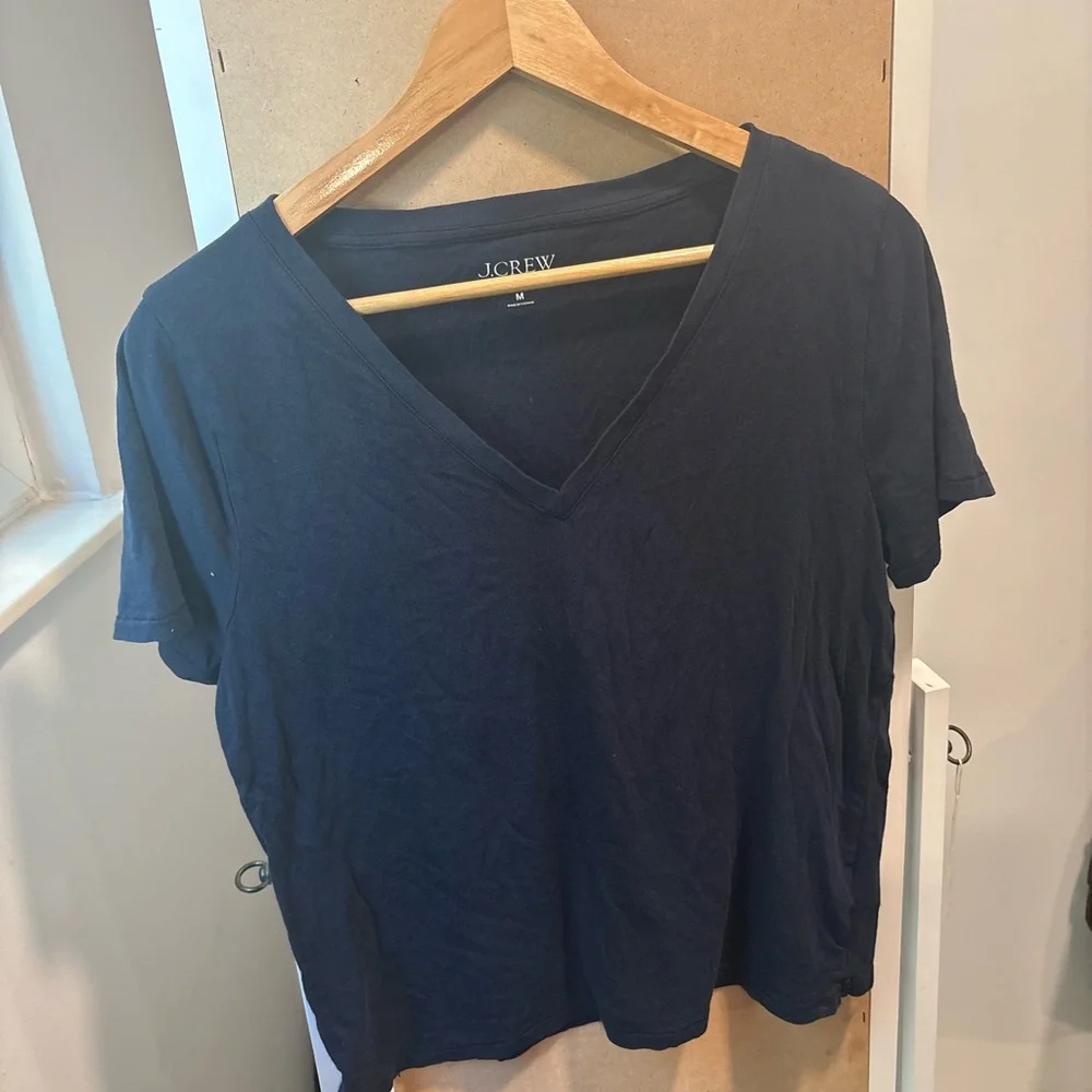 J. Crew Women's Navy V-Neck Tee